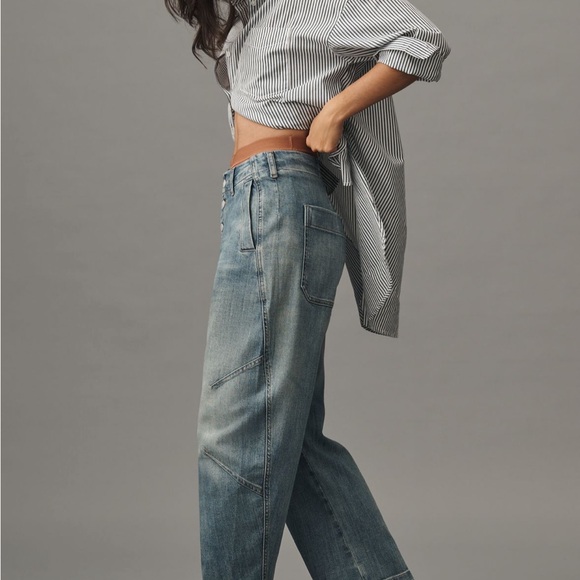 EUC Pilcro Arin Barrel Leg Blue Denim Jeans - Picture 10 of 12